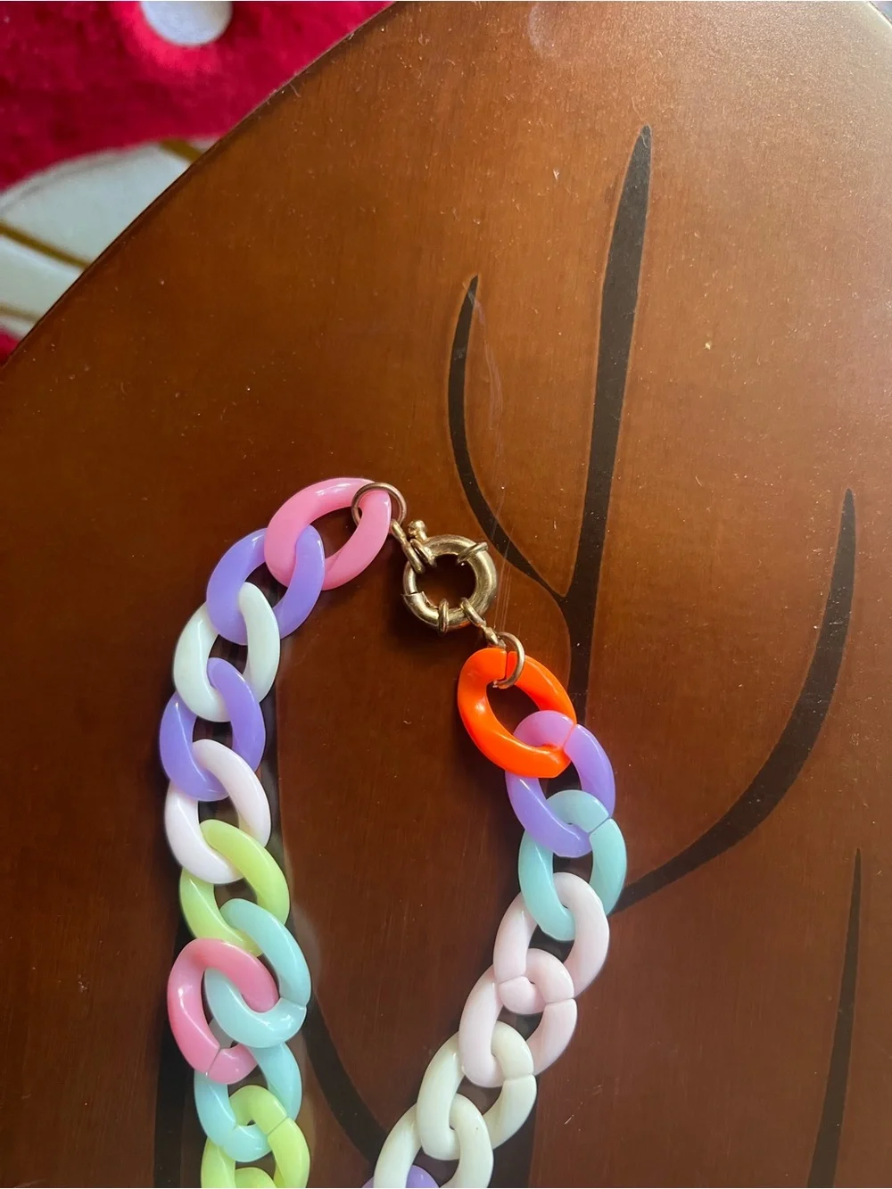 Kids Pastel Rainbow Link Necklace with Star Moon Pendant